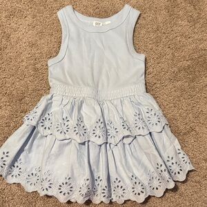 GAP Kids Light Blue Sleeveless Tiered Dress